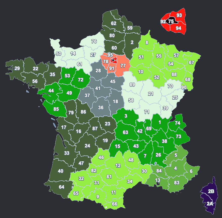 France MAP Départements